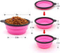 Collapsible Dog Bowl, 2 Pack Collapsible Dog Water Bowls for Cats Dogs, Portable Pet Feeding Watering Dish for Walking Parking Traveling with 2 Carabiners (Small, Orange+Pink)