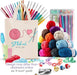 73 Piece Crochet Kit with Crochet Hooks Yarn Set - Premium Bundle Includes Yarn Balls, Needles, Accessories Kit, Canvas Tote Bag and Lot More - Starter Pack for Kids Adults – Beginner, Professionals.
