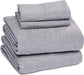 Cotton Jersey Bed Sheet Set - 4 Pcs, Full, Light Gray