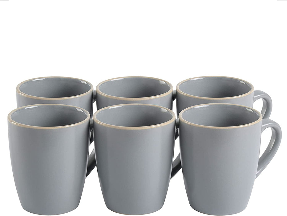 Gibson Home Rockaway round Stoneware Dinnerware Set, Service for 4 (12Pcs), Blue