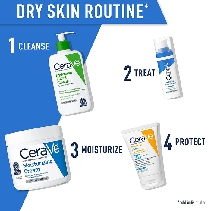Cerave Moisturizing Cream | Body and Face Moisturizer for Dry Skin | Body Cream with Hyaluronic Acid and Ceramides | Normal | Fragrance Free | 19 Oz | Packages May Vary