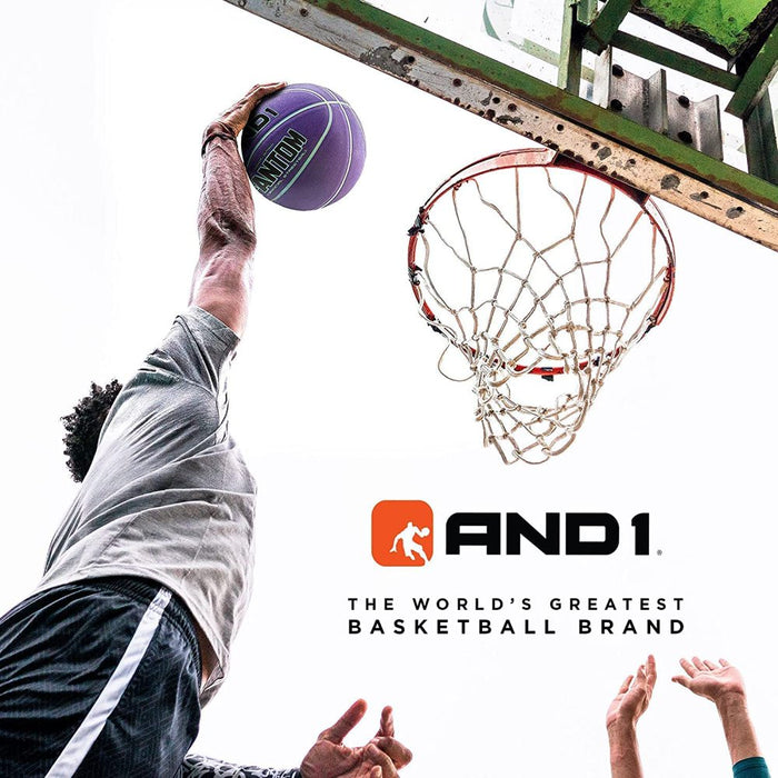 AND1 Graffiti Printed Rubber Basketball- Intermediate Size Streetball (28.5"), Made for Indoor and Outdoor Basketball Games (Mint/Black)