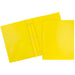 JAM Paper Plastic 2 Pocket Folders, Metal Clasp Fasteners, Assorted Primary Colors, 6/Pack
