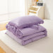 3Pcs Fringe Lavender Purple Tassel Comforter Set Queen Boho Bohemian Cute Soft Tufted Microfiber Bedding Sets Modern Style for Men and Women (1Comforter + 2 Pillowcases)