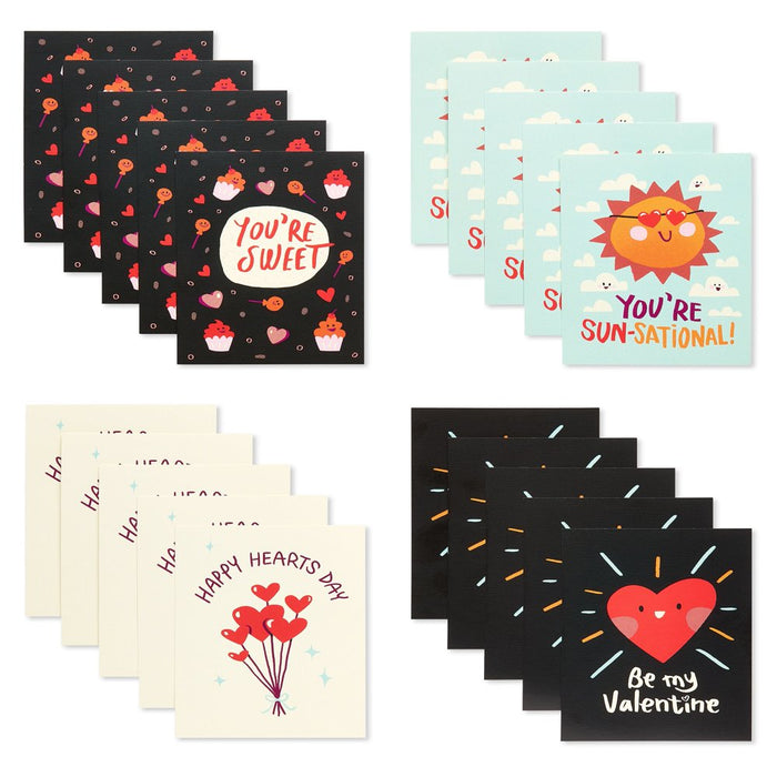 Valentine Cards for Kids Classroom, Spread Love Valentines (40-Count), 2.5" X 3.5"