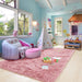Shaggy Fluffy Area Rugs Carpets for Baby Nursery Teens Girls Rooms 4X5.3 Feet Plush Fuzzy Shag Rugs for Kids Bedroom Home Room Floor Accent Decor Fur Rug, Blush