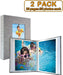 Small Photo Album 4X6 – Clear Pages, Linen Cover with Front Window, Pack of 2, Each Small Album Holds 52 Photos, Small Brag Book Photo Album for 4X6 Photos, Grey Fabric