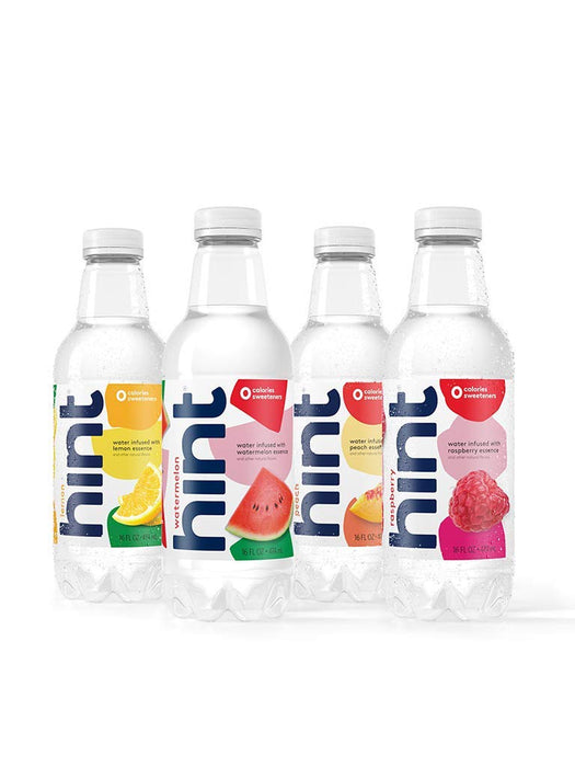 Hint Water Best Sellers Pack (Pack of 12), 16 Ounce Bottles, 3 Bottles Each Of: Watermelon, Blackberry, Cherry, and Pineapple, Zero Calories, Zero Sugar and Zero Sweeteners