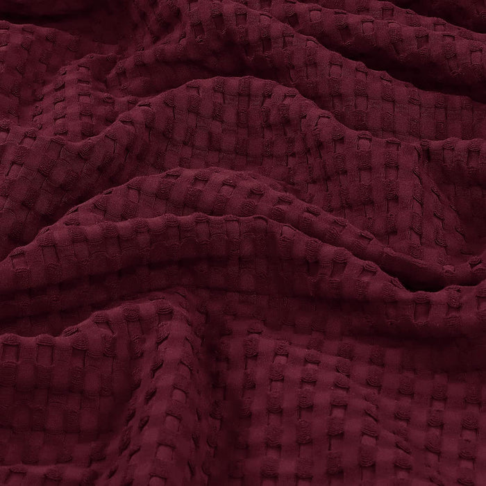 Cotton Waffle Blanket 300 GSM (Burgundy - 90X108 Inches) Soft Lightweight Breathable Bed Blanket King Size Layering Any Bed for All Season