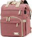 Knitting Bag Backpack,Yarn Storage Organizer Travel Crochet Bag with USB Charging Port,Large Capacity Yarn Storage Tote Bag Yarn Holder Case for Carrying Projects, Knitting Needles, Crochet Hooks Pink