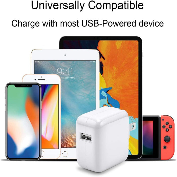 Iphone 14 13 12 11 Charger Ipad Charger-Apple Mfi Certified-12W USB Wall Charger Foldable Portable Travel Plug with USB Charging Cable Compatible with Iphone, Ipad, Ipad Mini, Ipad Air 1/2/3, Airpod