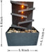 Kalona Indoor Relaxation Tabletop Fountain with Reflective Lighting and River Rocks Meditation Ladder Water Fountain Peaceful Fountains Home/Office Decor(K18036G)