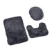 Clearance Household Supplies Solid Color 3 Piece Bathroom Rug Set Bathroom Toilet Carpet Anti-Slip Mat Solid Color Bathroom Toilet Floor Mat