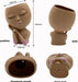 Smiley Face Flower Pot Head Planter for Indoor Outdoor Planter Resin Head Planter Pot with Drainage Hole Two Hand Hold Cute Face Succulent Pots with Closed Eyes for Garden Planter (Dark)