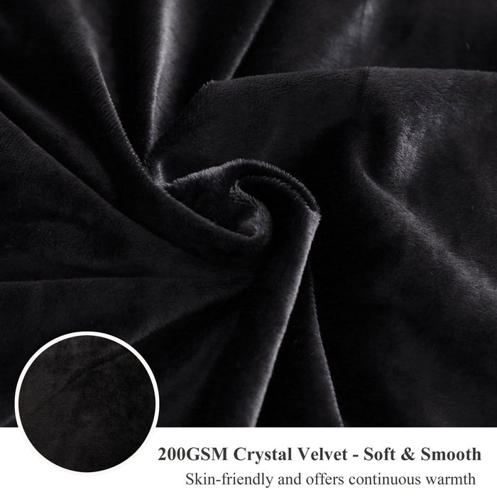 3 Pieces Furry Plush Duvet Cover Set, Black Faux Fur Comforter Cover Set, Luxury Soft Velvet Fuzzy Fluffy Bedding Set, Shaggy Duvet Cover with 2 Pillow Covers, Zipper Closure, Queen Size, Black