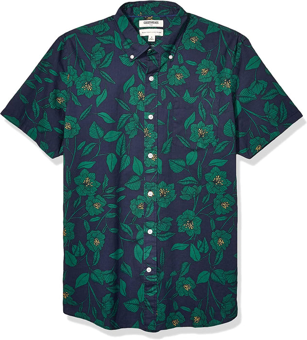 Men'S Standard-Fit Short-Sleeve Printed Poplin Shirt