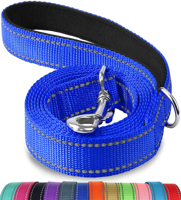 Double-Sided Reflective Dog Leash, 6 FT/5FT/4 FT, Padded Handle Nylon Dogs Leashes for Walking, Training Lead for Small & Medium Dogs, Gray, 5FT