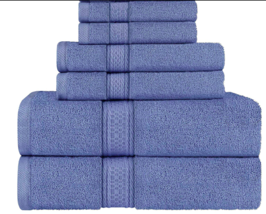 6 Piece Set Bath Towel Towel Blue 2 Bath Towel, 2 Hand Towel and 2 Washcloths