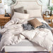 Jersey Knit Duvet Cover Set 100% T-Shirt Cotton Super Soft Comfy 3Pc Bedding Set with Zipper Closure (Heather Beige, King)