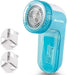 Fabric Shaver and Lint Remover, Sweater Defuzzer with 2-Speeds, 2 Replaceable Stainless Steel Blades, Battery Operated, Remove Clothes Fuzz, Lint Balls, Pills, Bobbles