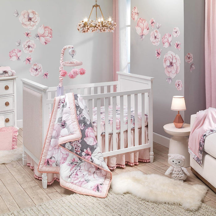 Rose Gold Modern Hexagon Nursery Lamp with Shade & Bulb