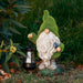 Garden Gnomes Decorations for Yard with Lantern Solar Light, 13" Cute Large Moss Garden Sculptures & Statues Outdoor Lawn Ornaments Garden Gifts for Spring Front Porch Patio