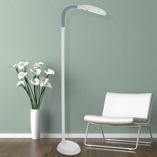 Adjustable Floor Lamp - 6Ft Full Spectrum Natural Sunlight Lamp with Bendable Neck - Reading, Crafts, Esthetician Floor Light by Lavish Home (Beige)
