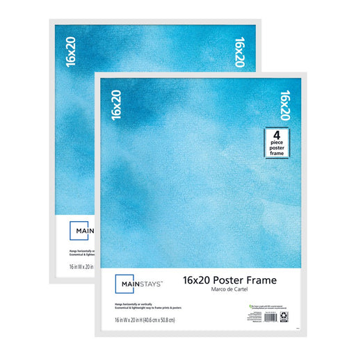 16X20 Basic Poster and Picture Frame, White, Set of 2