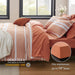 Bedsure Bed in a Bag Full Size 7-Piece Burnt Orange White Striped Bedding Comforter Sets All Season Bed Set, 2 Pillow Shams, Flat Sheet, Fitted Sheet and 2 Pillowcases