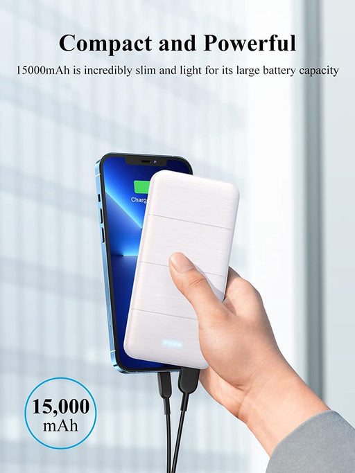 Portable-Charger-Power-Bank - 2 Pack 15000Mah Dual USB Power Bank Output 5V3.1A Fast Charging Portable Charger Compatible with Smartphones and All USB Devices