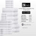 24PC Bath Towel Set (2 Sheets, 4 Bath, 6 Hand, 4 Fingertip & 8 Wash) - White, Addy Home Best Value