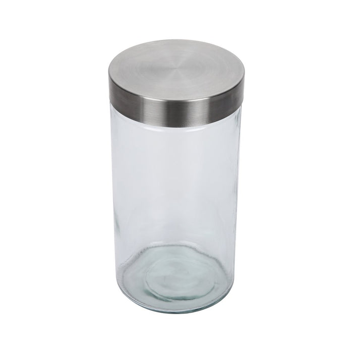 Mainstays Glass Storage Canisters with Stainless Steel Lids, 4 Piece Set