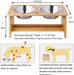 Raised Pet Bowls for Small and Medium Dogs, Bamboo Elevated Dog Cat Food and Water Bowls Stand Feeder with 2 Stainless Steel Bowls and anti Slip Feet (New 7'' Tall)