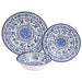 Melamine Dinnerware Set, Service for 4, Traditional Blue and White - Set of 12