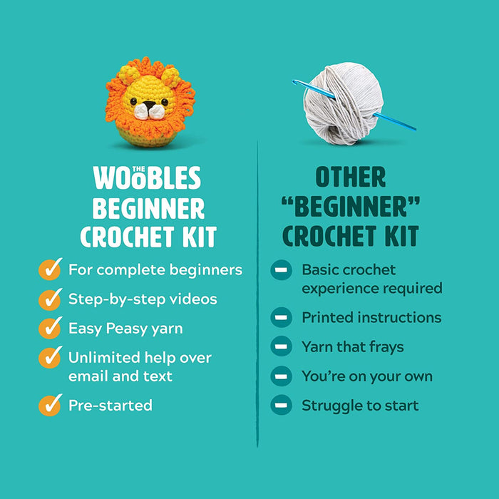 Beginners Crochet Kit with Easy Peasy Yarn, Crochet Kit for Complete Beginners with Step-By-Step Video Tutorials, Pierre the Penguin