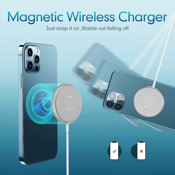 Magnetic Wireless Charger, Magnet Charging Pad Compatible with Iphone 13/13 Pro/13 Pro Max/12/12 Mini/12 Pro/12 Pro Max - Mag-Safe Charger for Airpods 3/2/Pro with USB-C 20W PD Adapter
