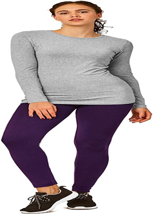 Leggings - Women'S Fleece Lined Solid Color High Waist Full Length Winter Leggings