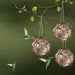 Set of 3 Globe Hummingbird Nesters, Full of Bird Nesting Materials, Design for Bird Lovers, Idea Bird Gifts in Outdoor Indoor Patio Garden