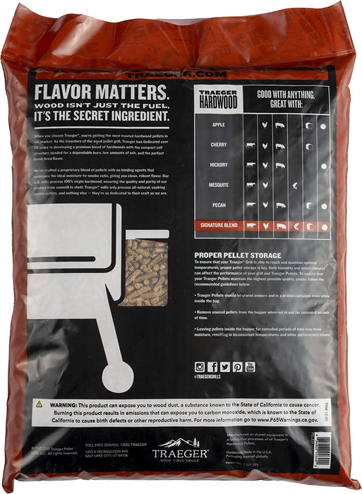 Signature Blend 100% All-Natural Wood Pellets for Smokers and Pellet Grills, BBQ, Bake, Roast, and Grill, 20 Lb. Bag