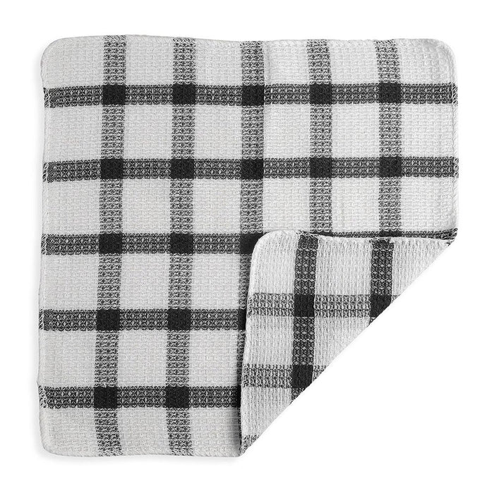 Set of 24 Kitchen Towels Dish Cloths Soft Navy Checkered Pattern 100% Cotton 12X12"