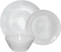 White Melamine Plastic Home Dinnerware Set, 12-Piece Service for 4