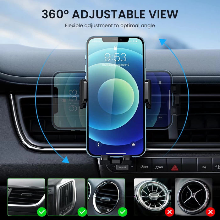 Phone Mount for Car Vent [2022 Upgraded Clip] Cell Phone Holder Car Hands Free Cradle in Vehicle Car Phone Holder Mount Fit for Smartphone, Iphone, Cell Phone Automobile Cradles Universal
