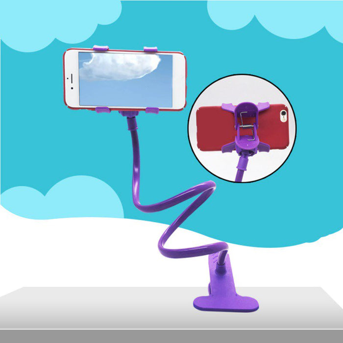 Phone Holder Bed Gooseneck Mount - Flexible Arm 361 Mount Clip Bracket Clamp Stand for Smartphones