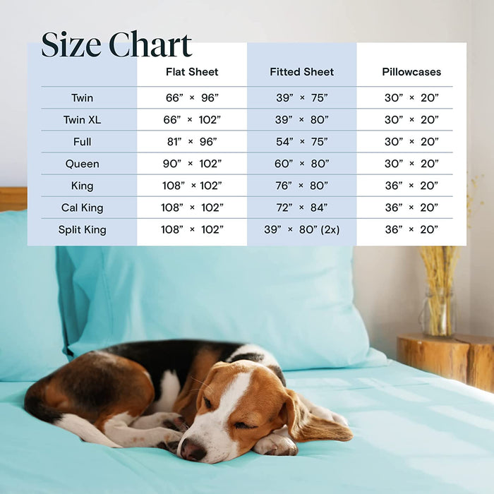 6 PC Sheet Set Sheets Deep Pockets 18" Eco Friendly Wrinkle Free Sheets Machine Washable Hotel Bedding Silky Soft - Aqua Queen