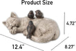 Sleeping Cat Garden Statues Outdoor - Sparrows on Cat Figurine 12" X 8" X 4.5"