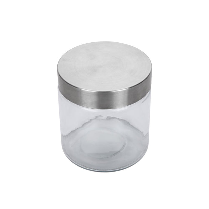 Mainstays Glass Storage Canisters with Stainless Steel Lids, 4 Piece Set