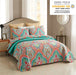 King Quilt Set, 3-Piece King Size Quilt Set with 2 Pillow Shams- Boho Reversible Soft and Lightweight King Quilt Bedding Bedspread Coverlet Set