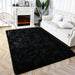 Super Soft Fluffy Shaggy Rugs 4X5.9 Feet for Living Room Bedroom, Fuzzy Plush Area Rugs for Girls Kids Room Nursery Home Decor, Furry Dorm Rug Cute Non-Slip Indoor Floor Carpet , Black