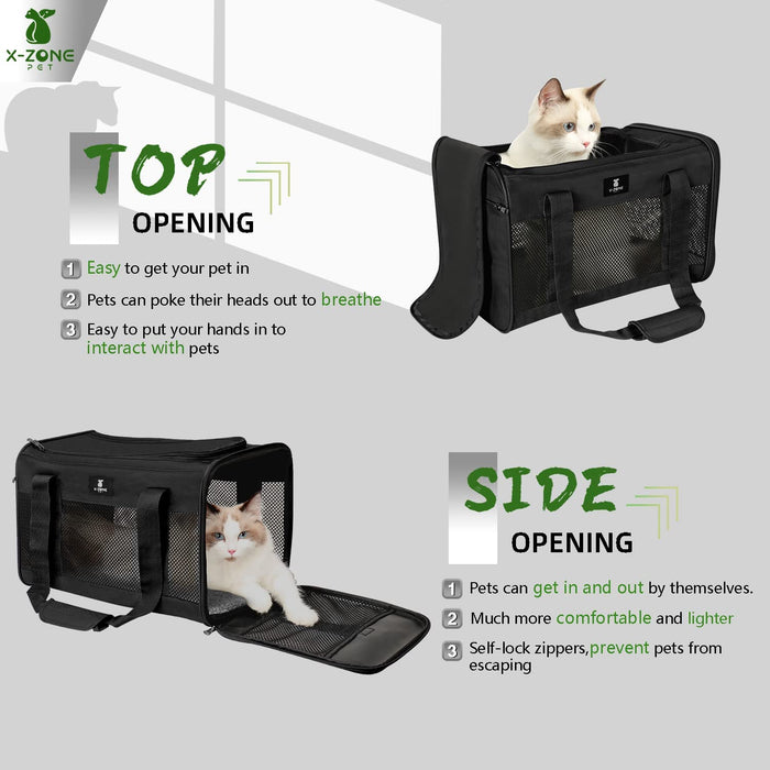 Cat Carrier Pet Carrier Portable Kitten Carrier for Small Medium Cats under 25 Lbs,Cat Carrying Case with Removable Fleece Pad,Airline Approved Soft Sided Pet Travel Carrier