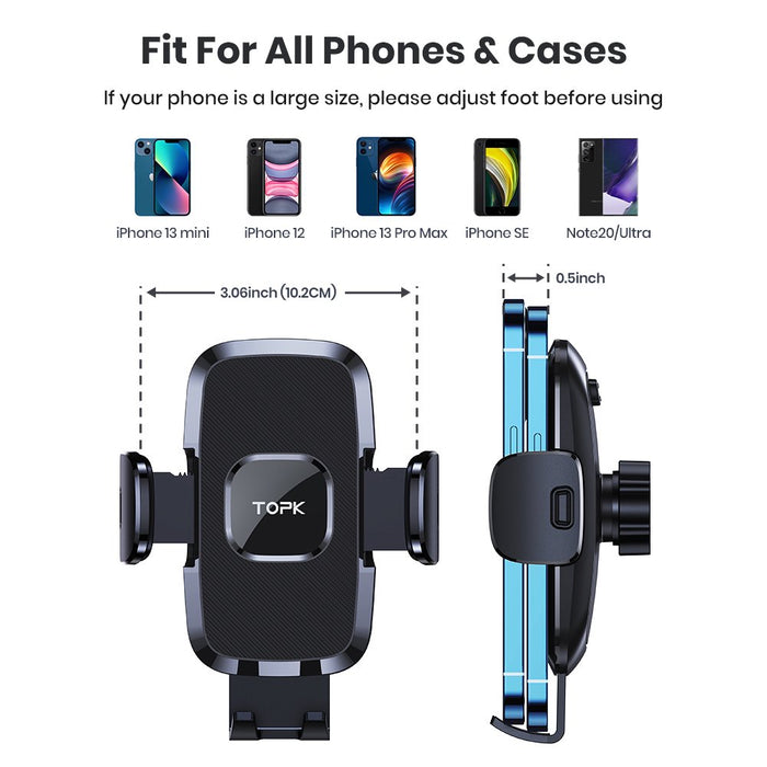 Cell Phone Holder for Car with Hook Clip Air Vent Car Mount 360° Rotation Universal Mobile Phone Mount